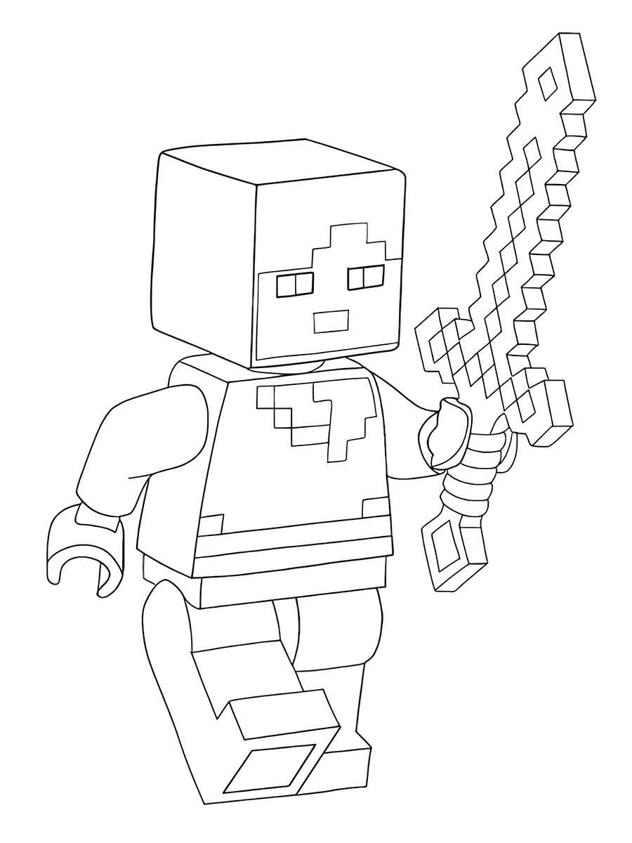 Minecraft cut and paste coloring page