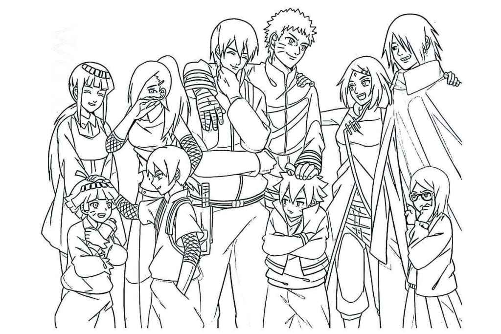 Naruto team coloring page