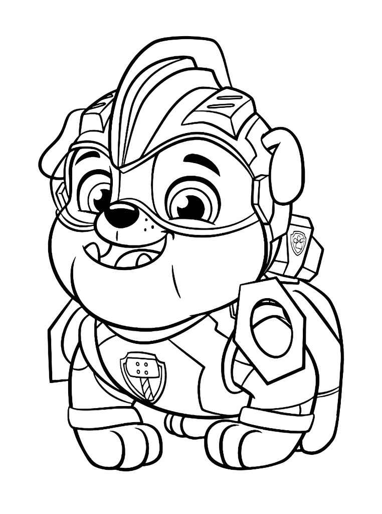 Paw Patrol coloring page of Rubble