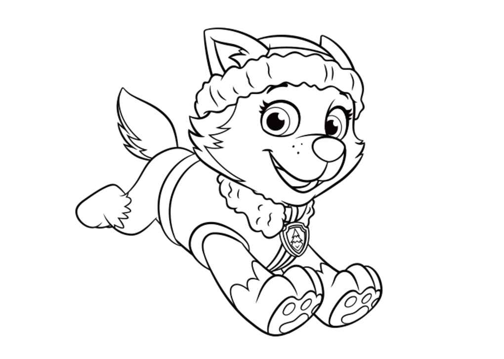 Paw Patrol coloring page featuring Everest