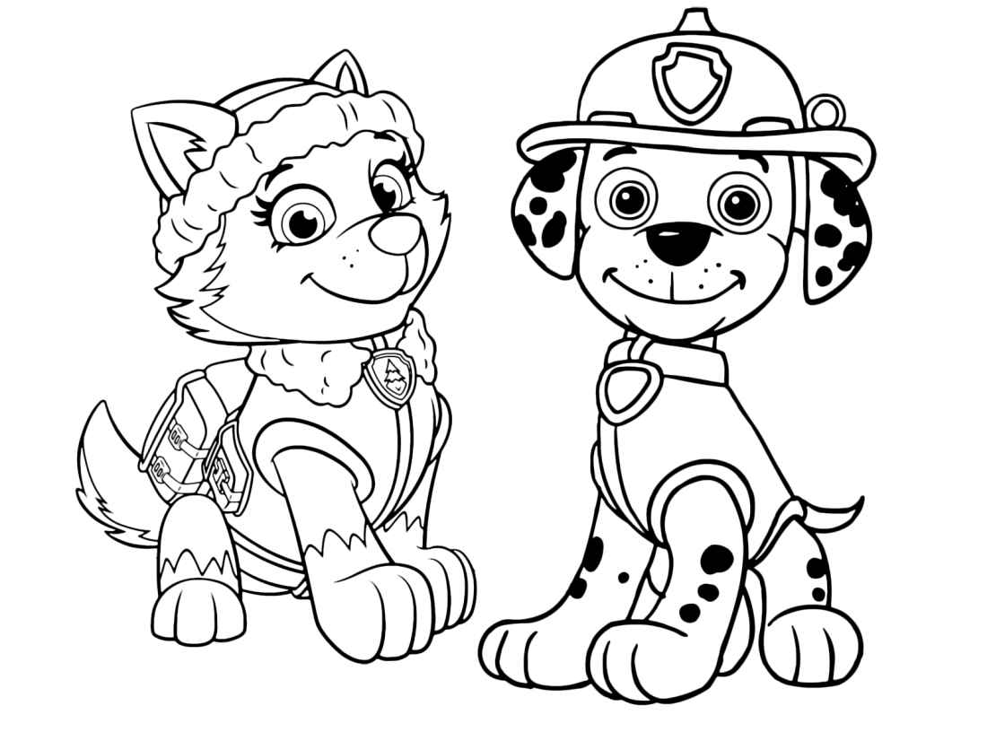 Paw Patrol coloring page of Marshall