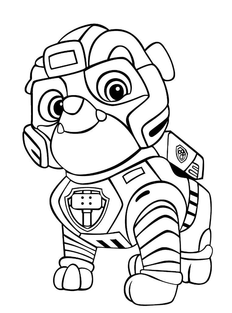 Paw Patrol coloring page of Rubble