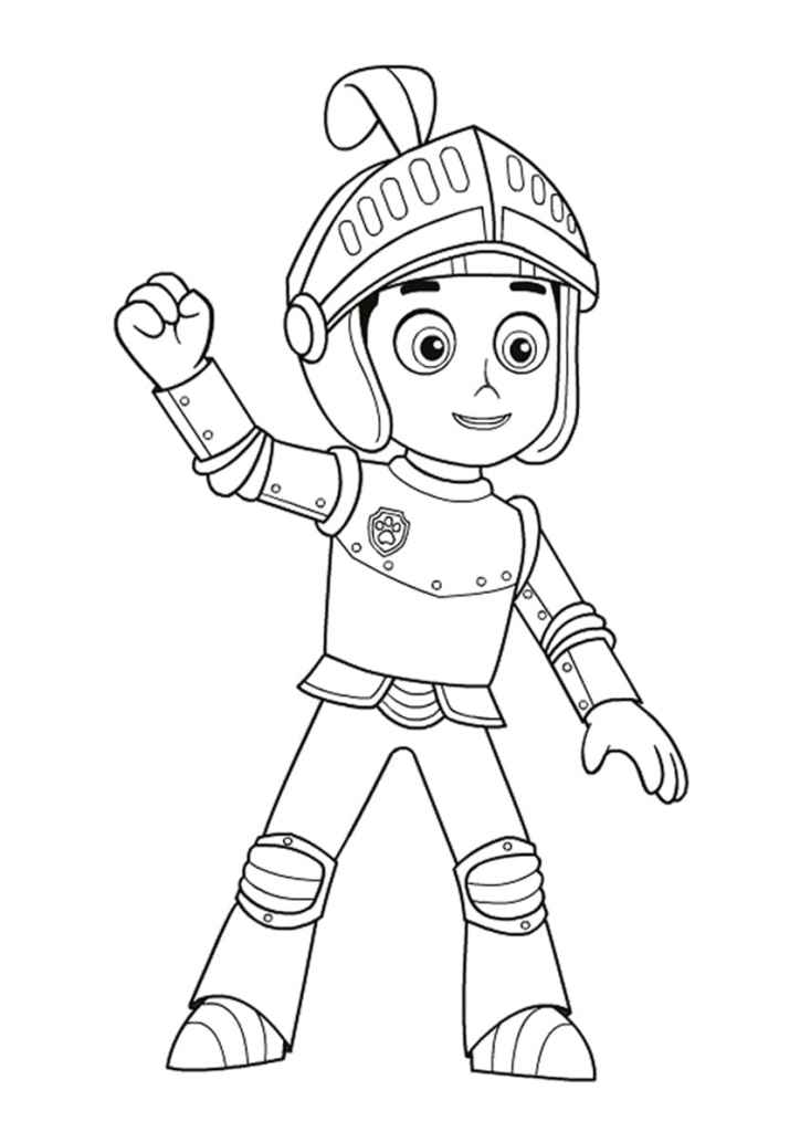 Paw Patrol coloring page featuring Ryder