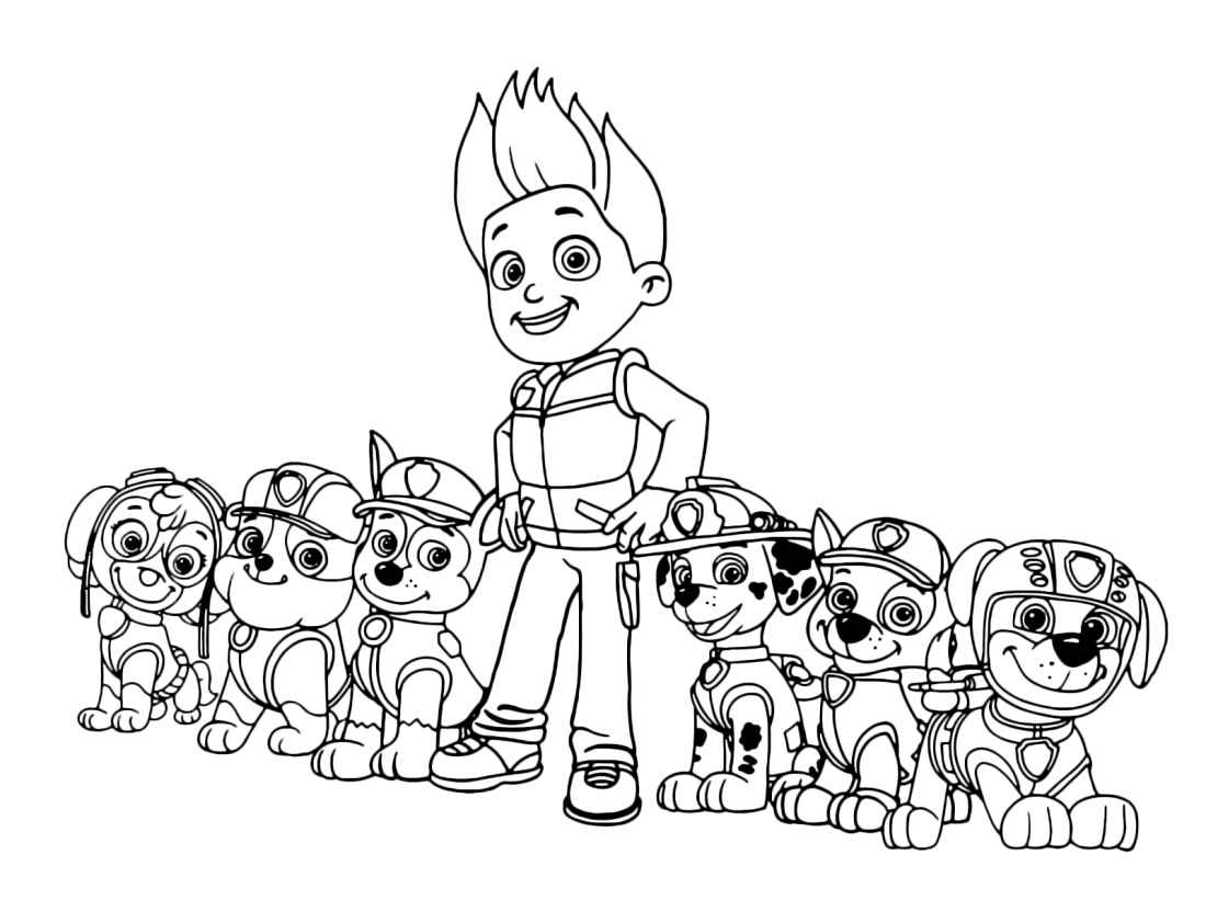 Paw Patrol super pups coloring page