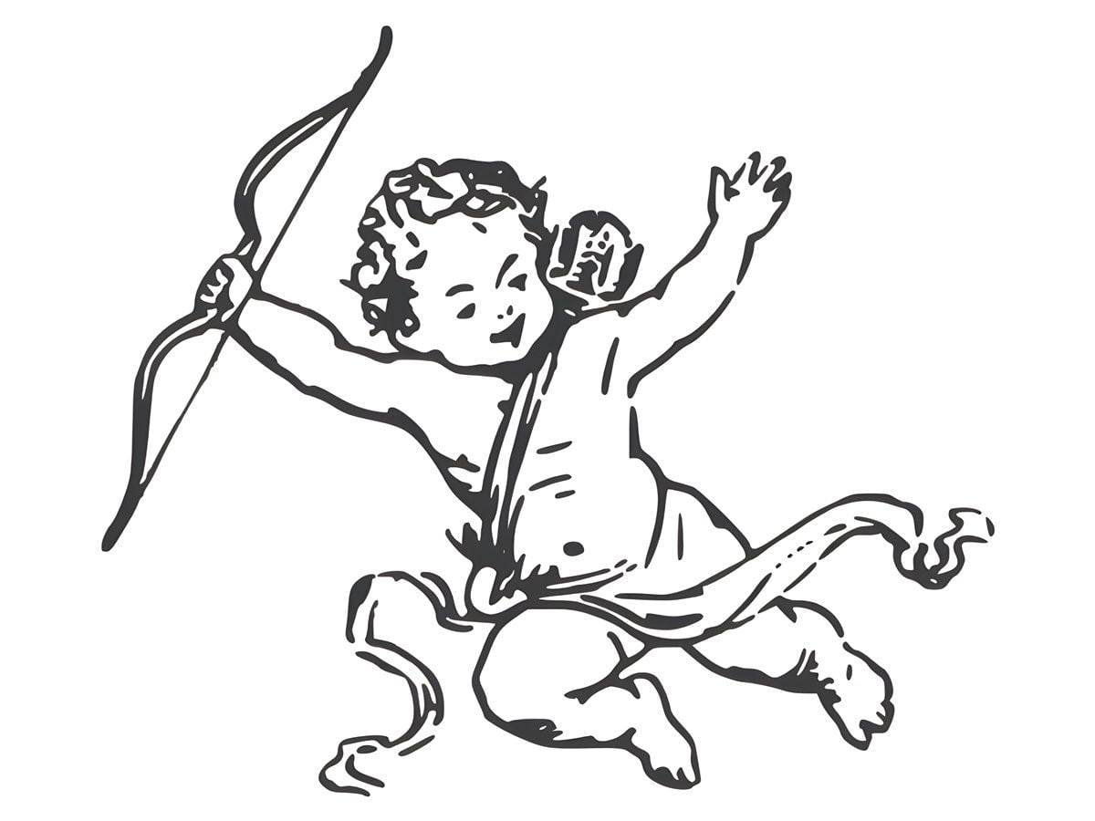 Angel with bow and arrow coloring page