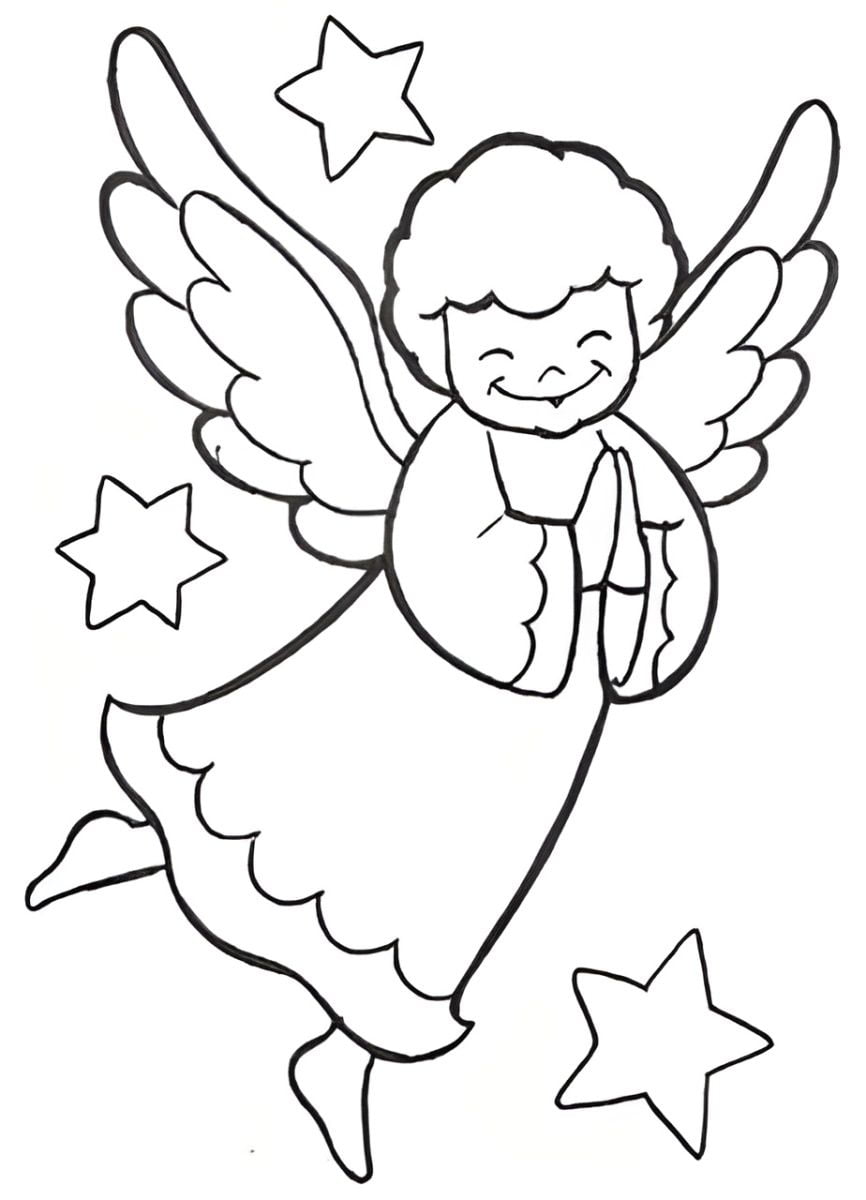 Printable angel coloring page