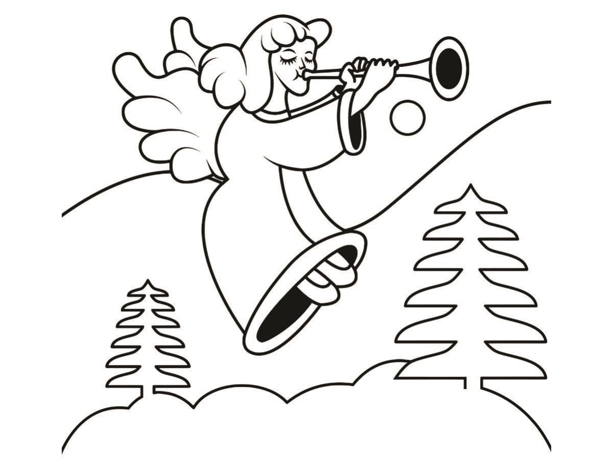 Easy angel coloring page