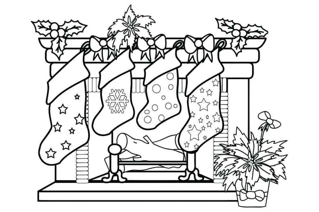 Christmas drawing coloring page.