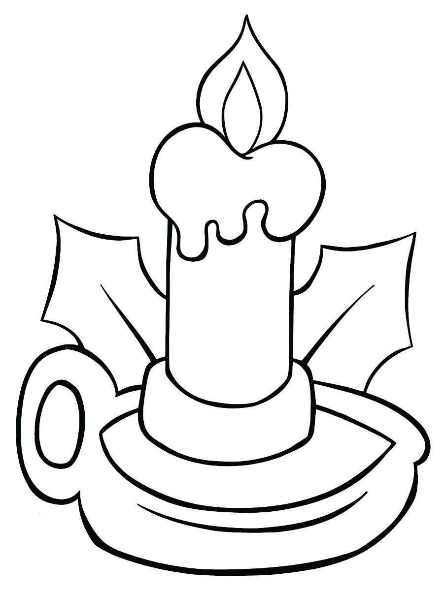 Coloring pages of a Christmas candle.