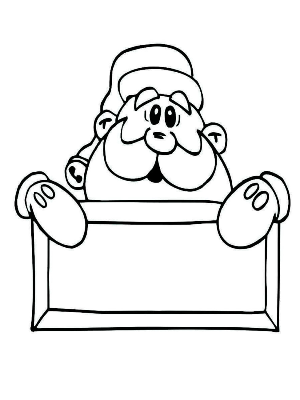 Coloring page of a Christmas message.