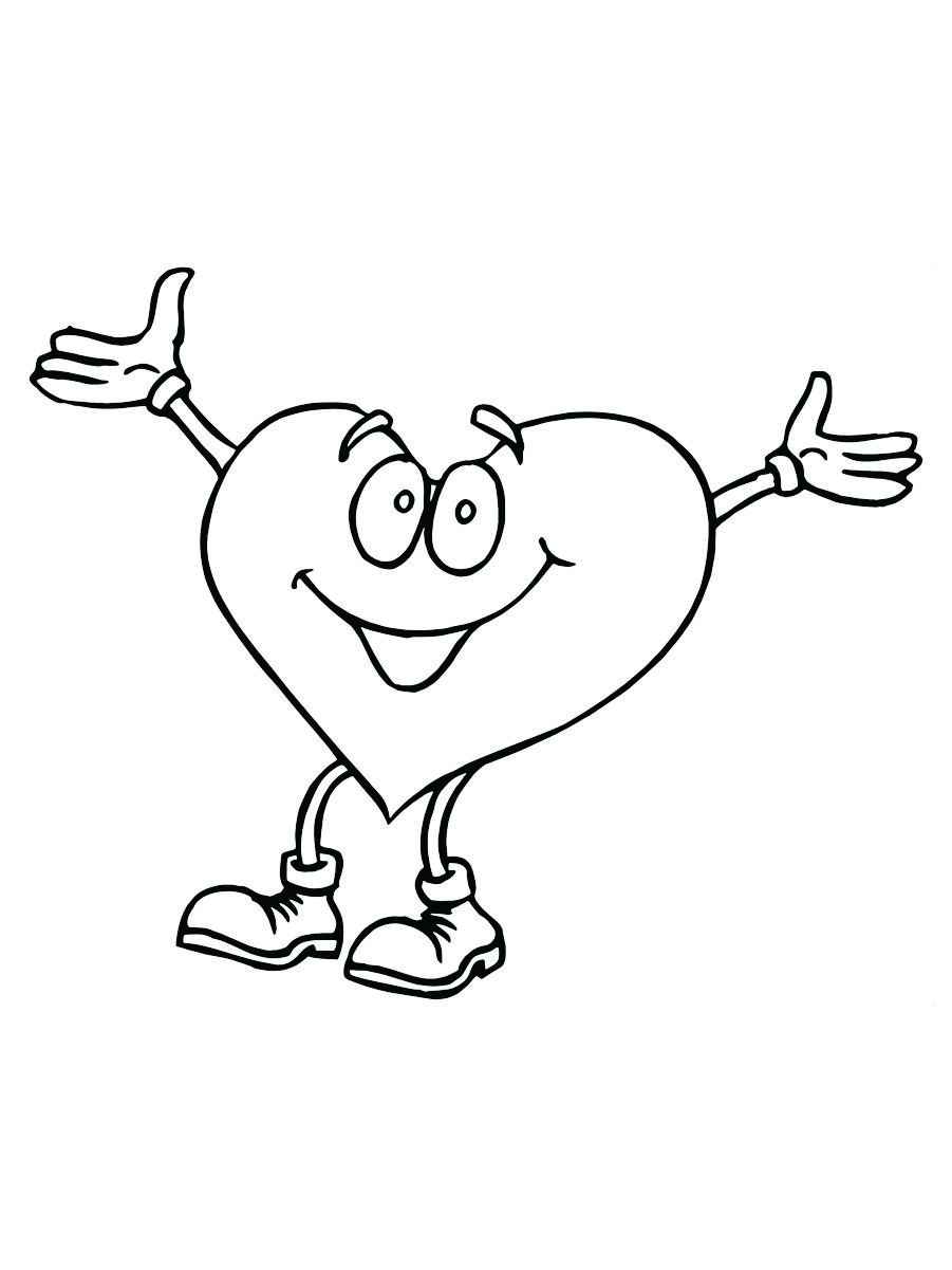 Printable cute heart coloring page 2