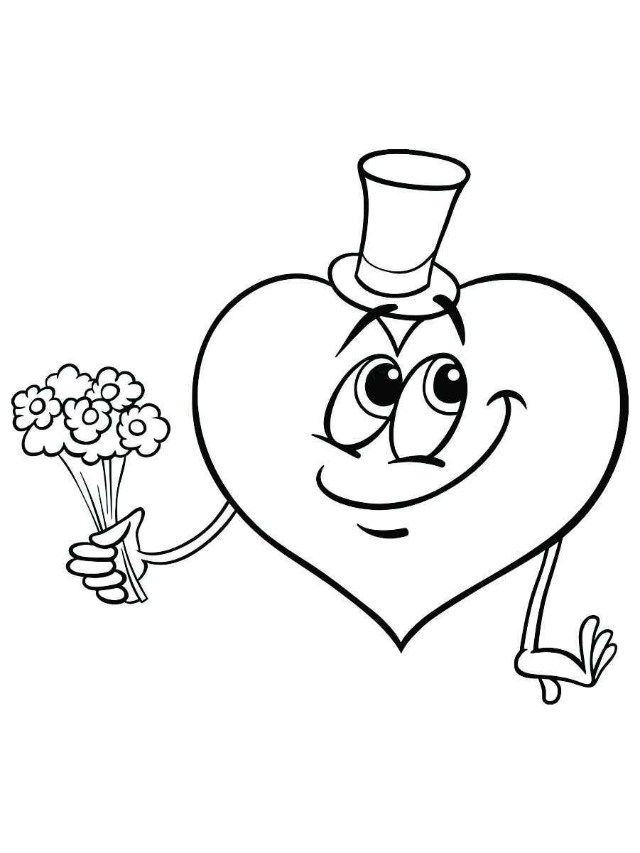 Printable cute heart coloring page 3