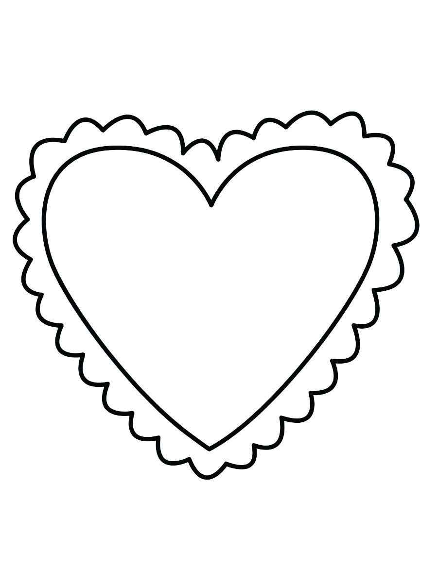 Printable detailed heart coloring page