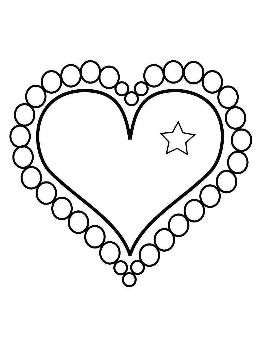 Printable dotted heart coloring page