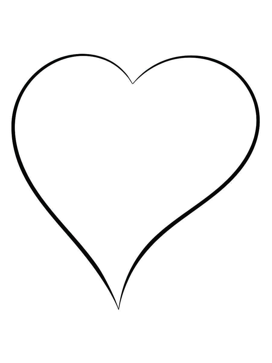 Printable easy heart coloring page