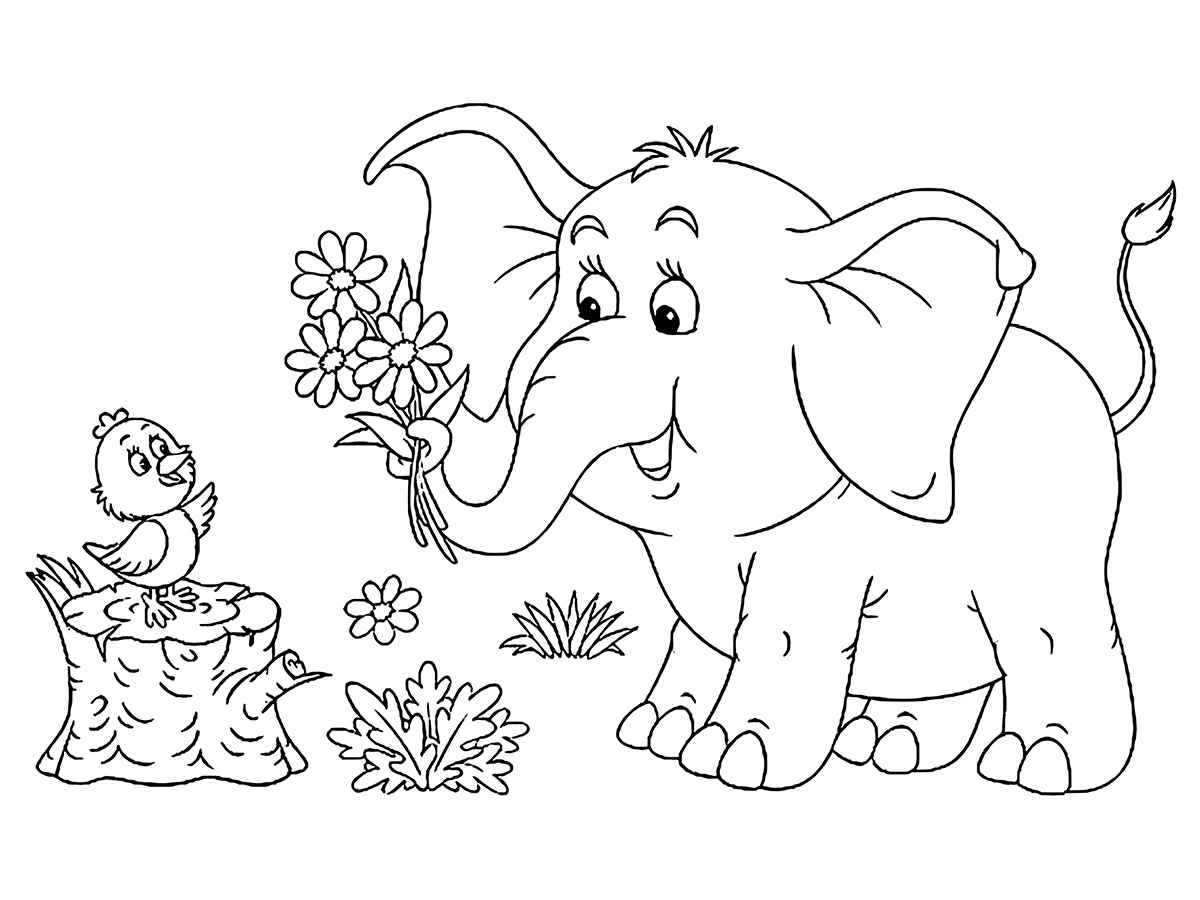 Printable elephant coloring page number 80