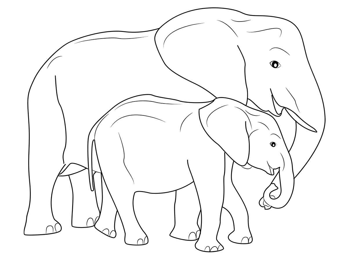 Printable elephant coloring page number 86