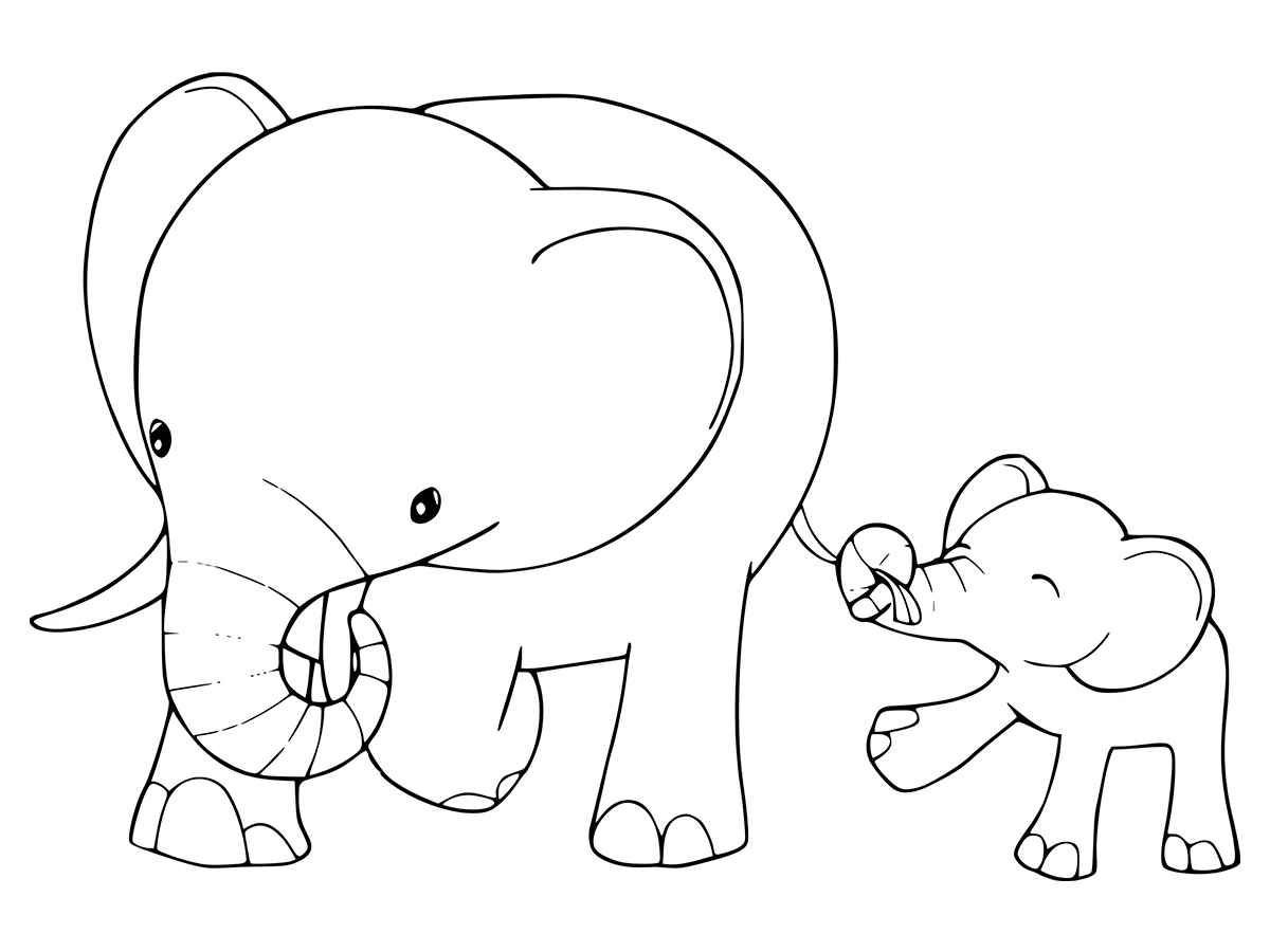 Printable elephant coloring page number 89