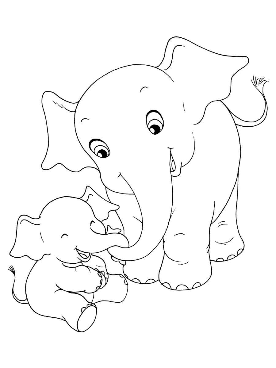 Printable elephant coloring page number 90