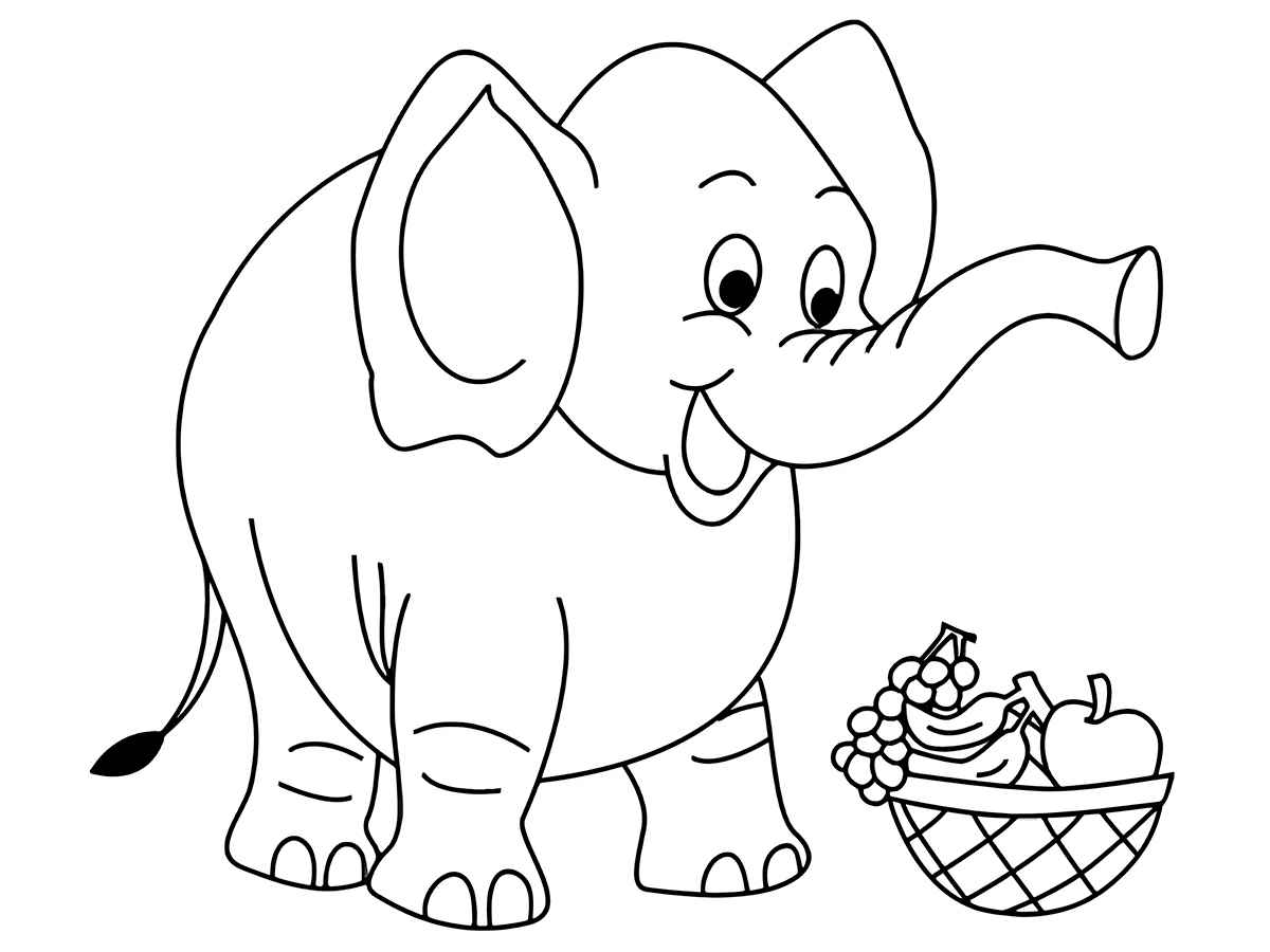 Printable elephant coloring page