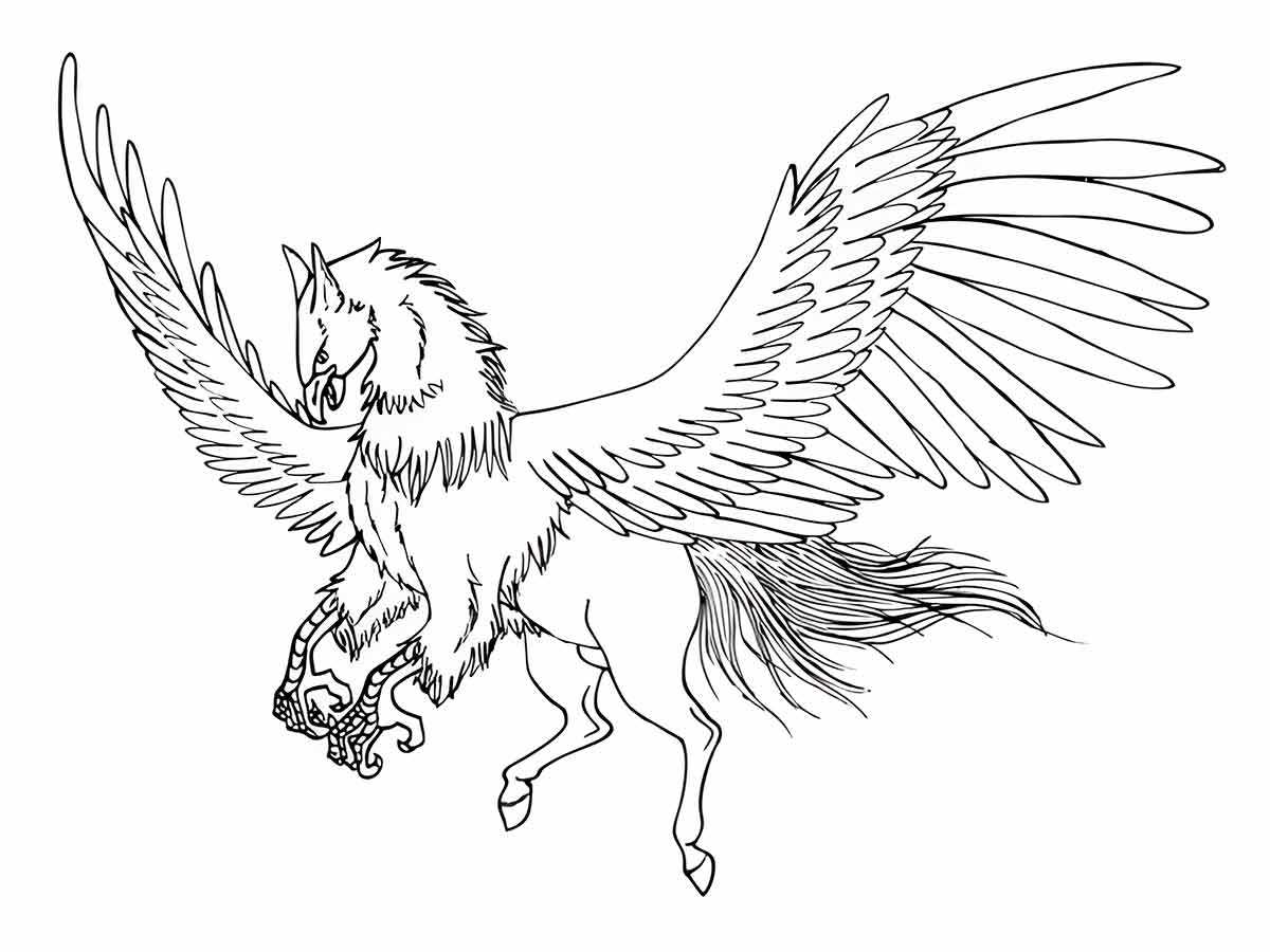 Harry Potter winged horse coloring page