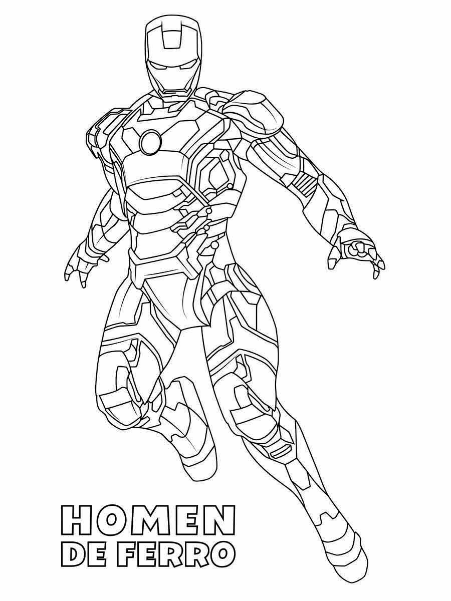 Printable Iron Man coloring page 18.