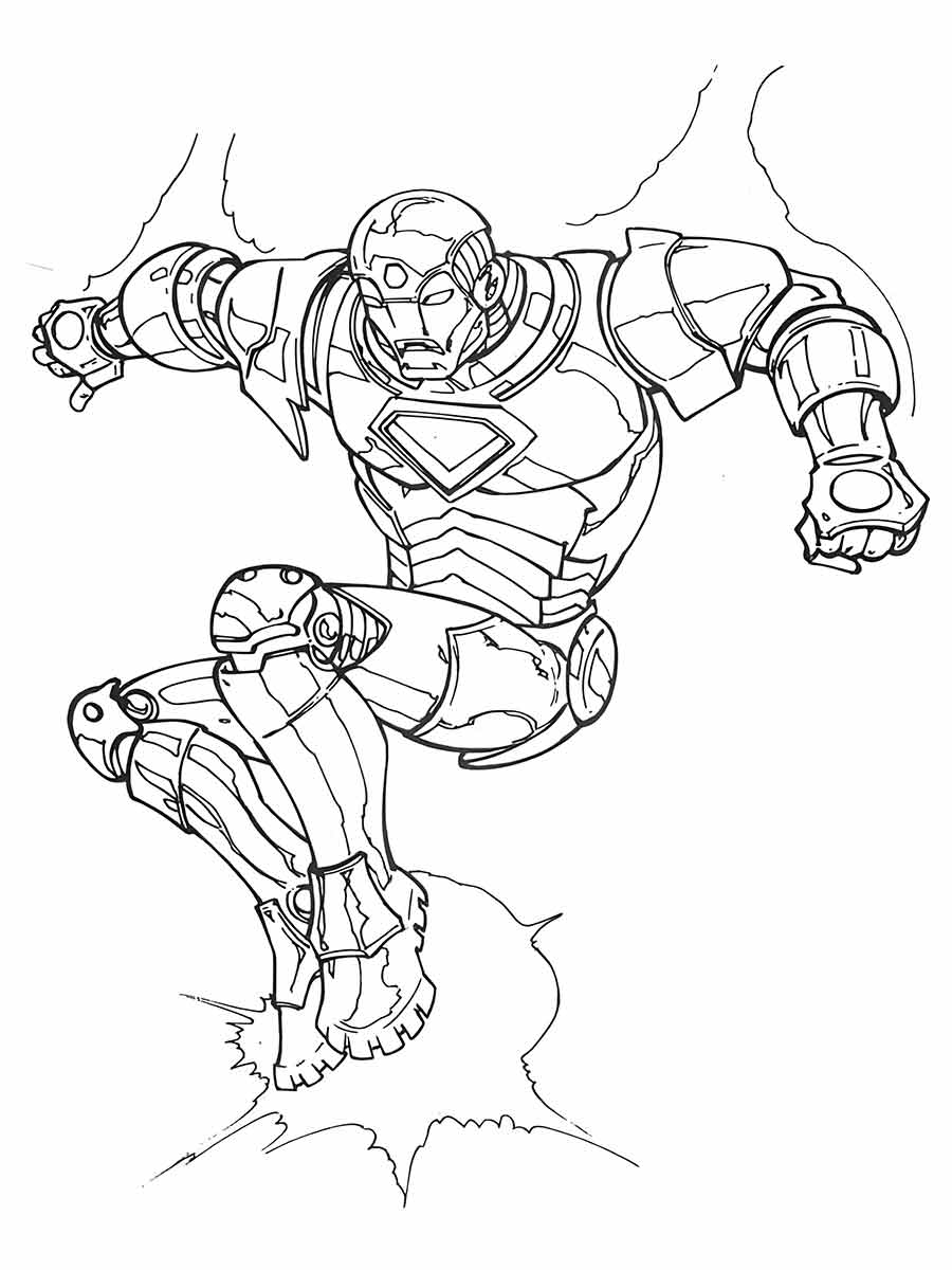 Printable Iron Man coloring page.