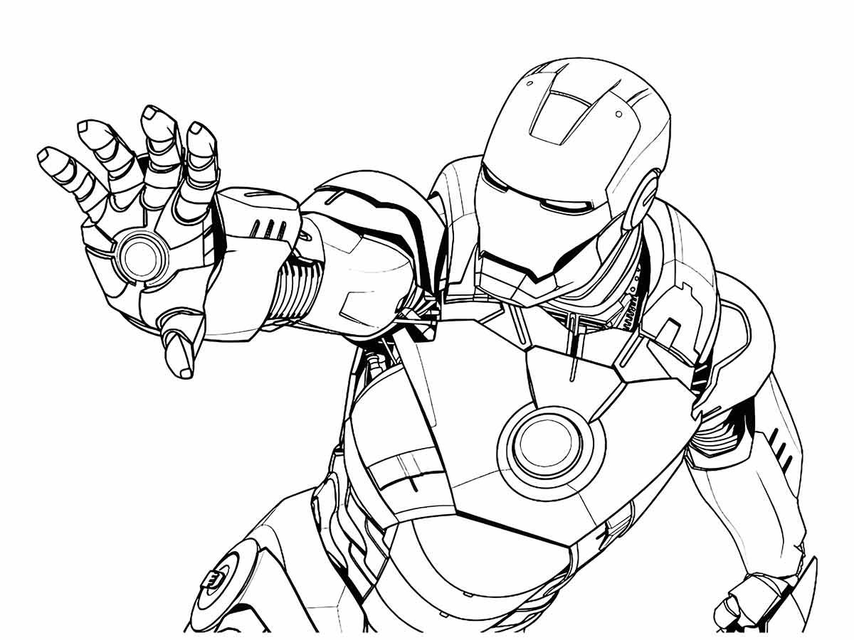 Printable Iron Man coloring pages.