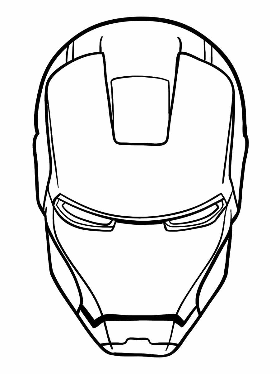 Printable Iron Man mask coloring page.