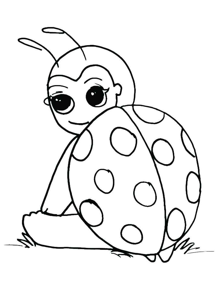 Printable ladybug coloring page, number 25.