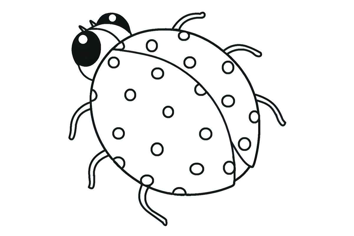 Printable ladybug coloring page, number 28.