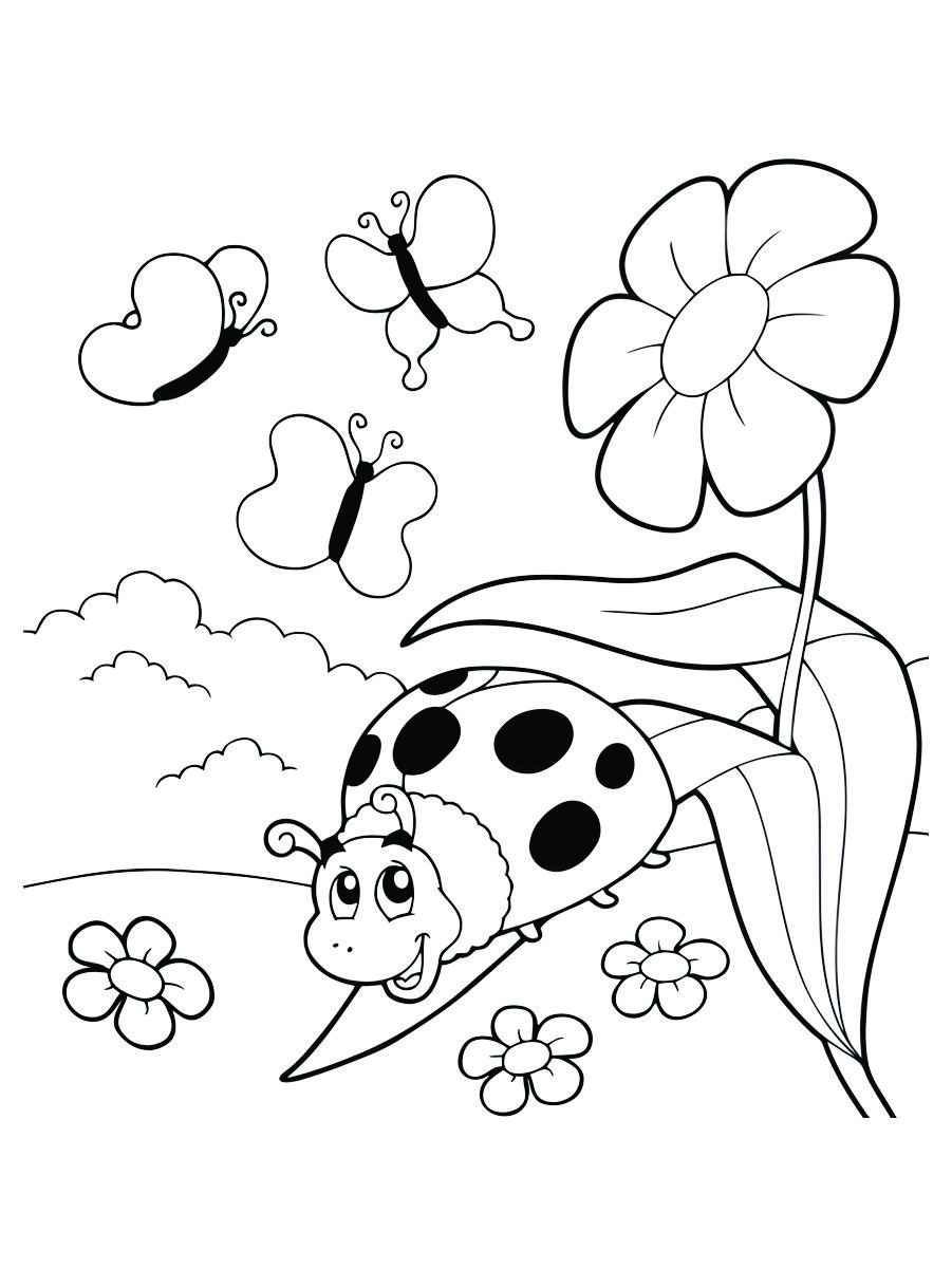 Printable coloring page of ladybugs, number 47.