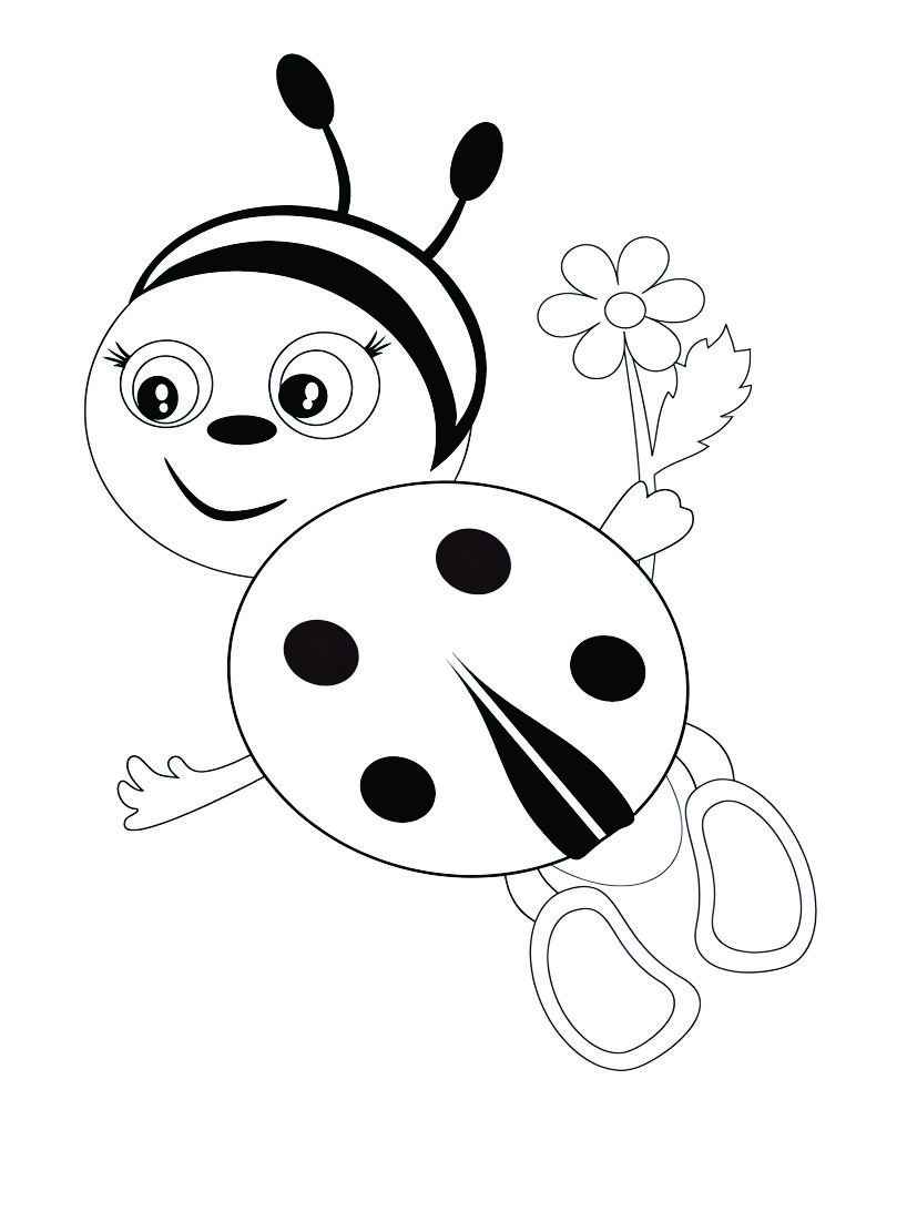 Printable coloring page of ladybugs, number 52.