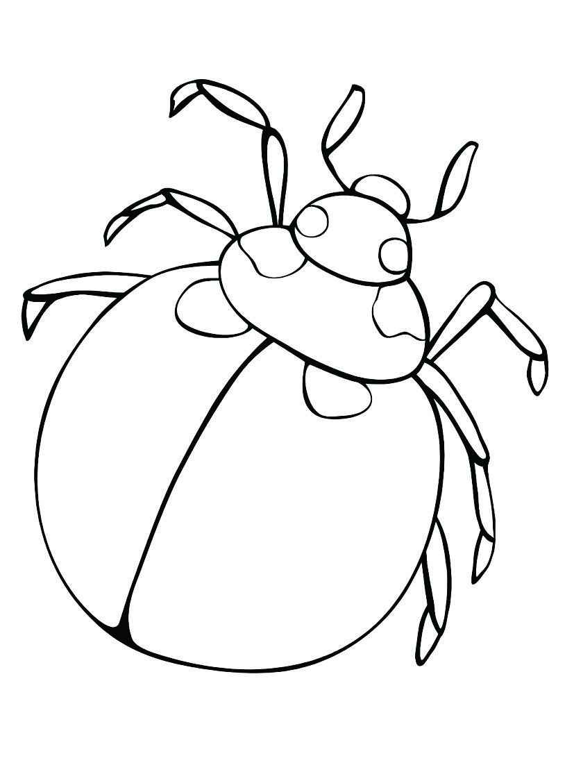 Printable ladybug coloring page with lost spots.