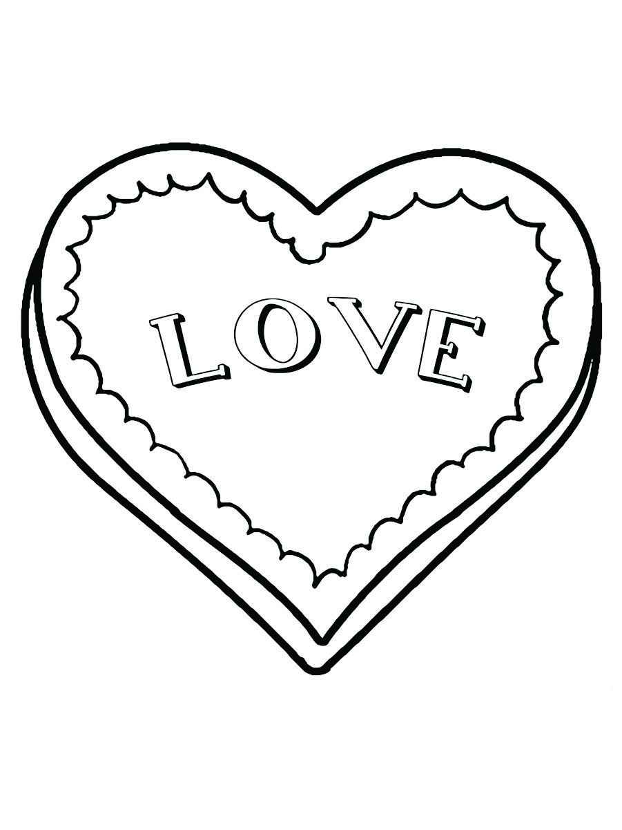 Printable love heart coloring page