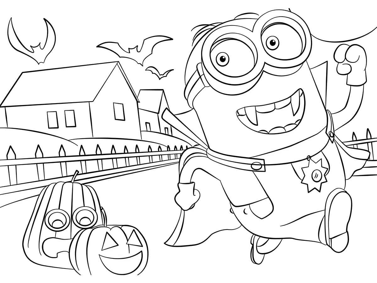 Printable Minions coloring page 55.