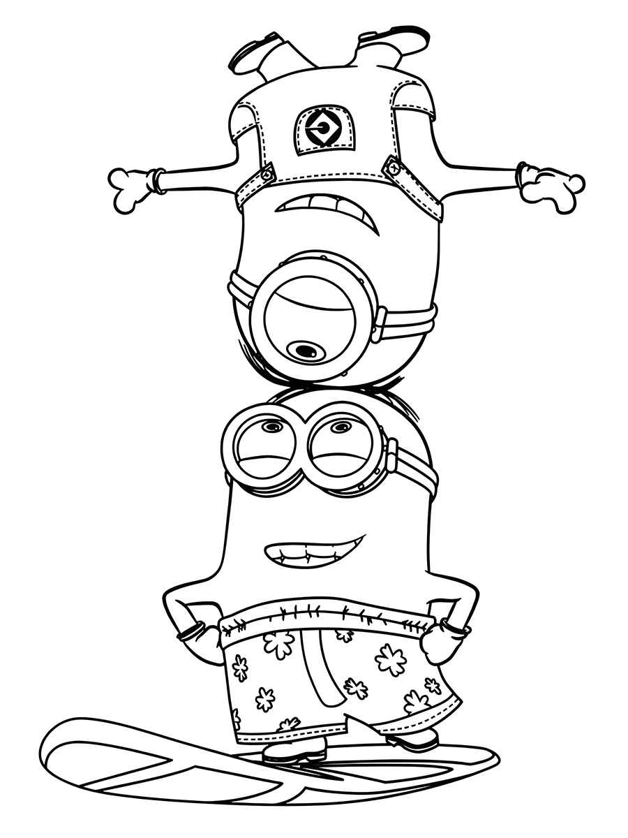 Printable Minions coloring page 58.