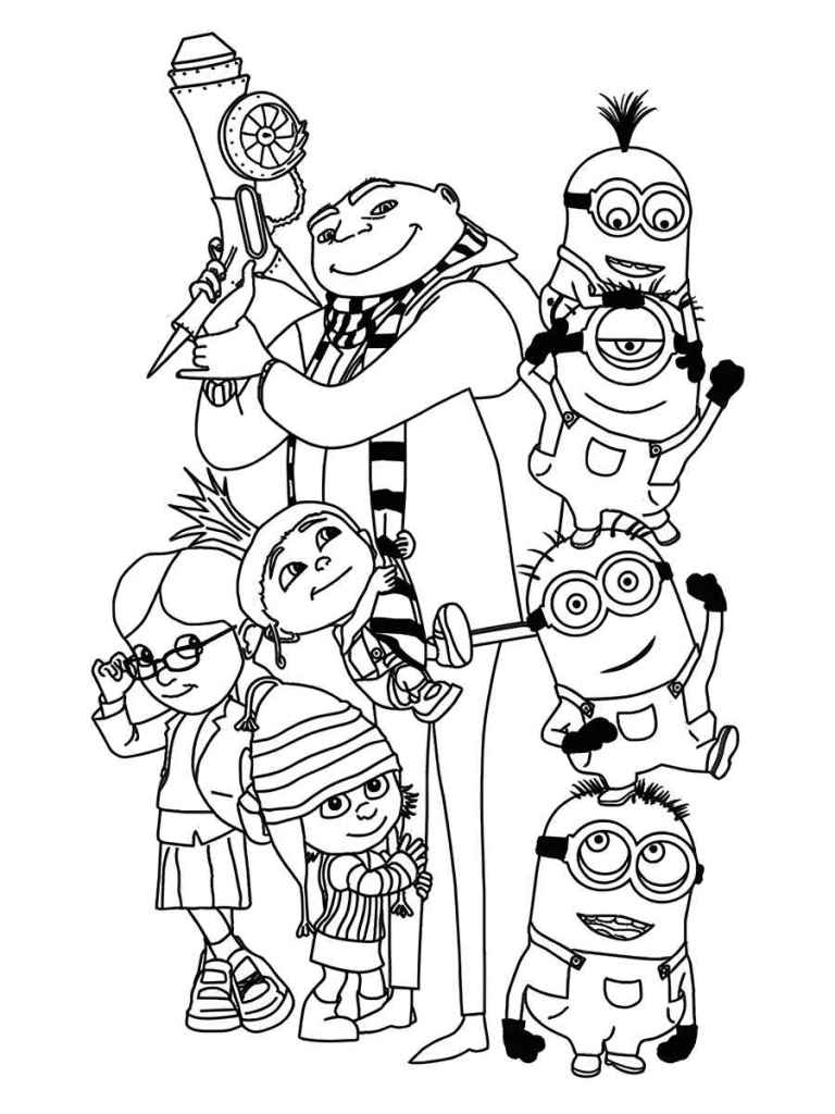 Printable Minions coloring page 60.