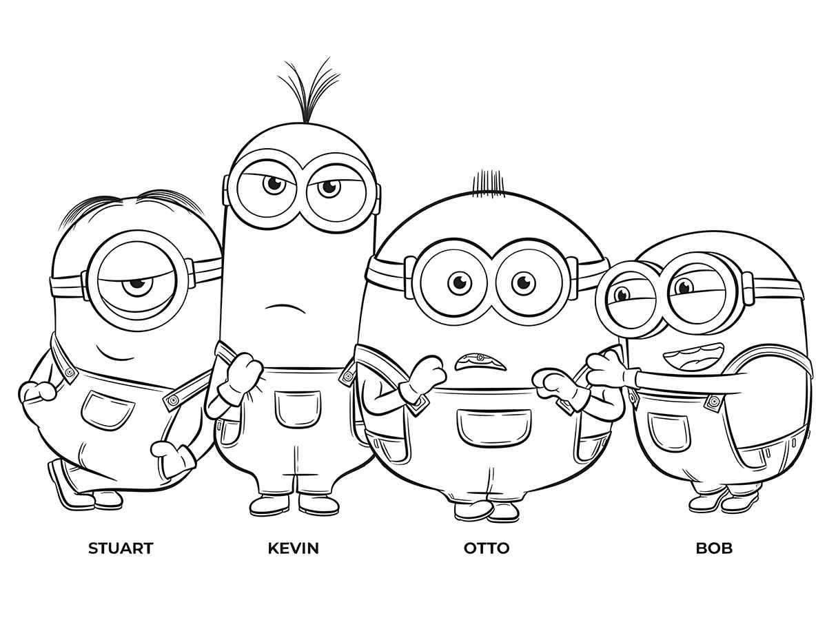 Printable Minions coloring page 61.