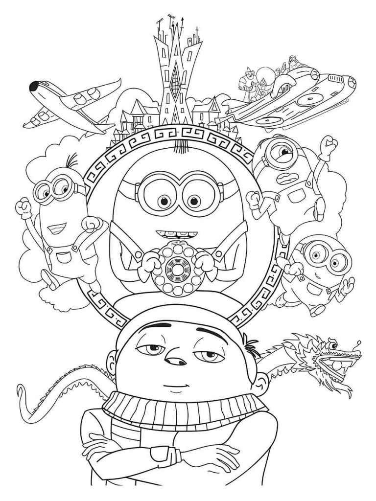 Printable Minions coloring page 75.