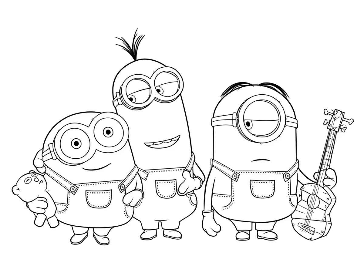 Printable Minions coloring page 76.