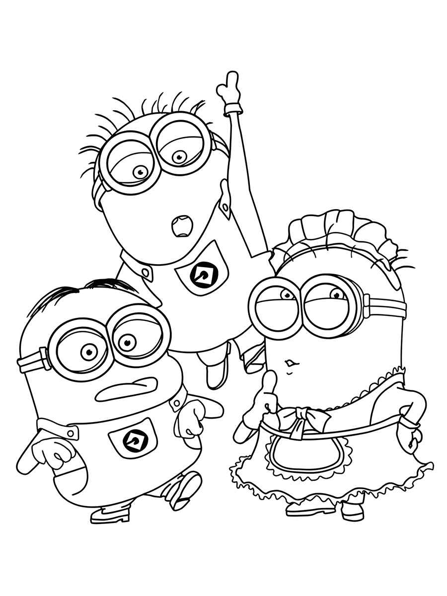 Printable Minions coloring page 77.