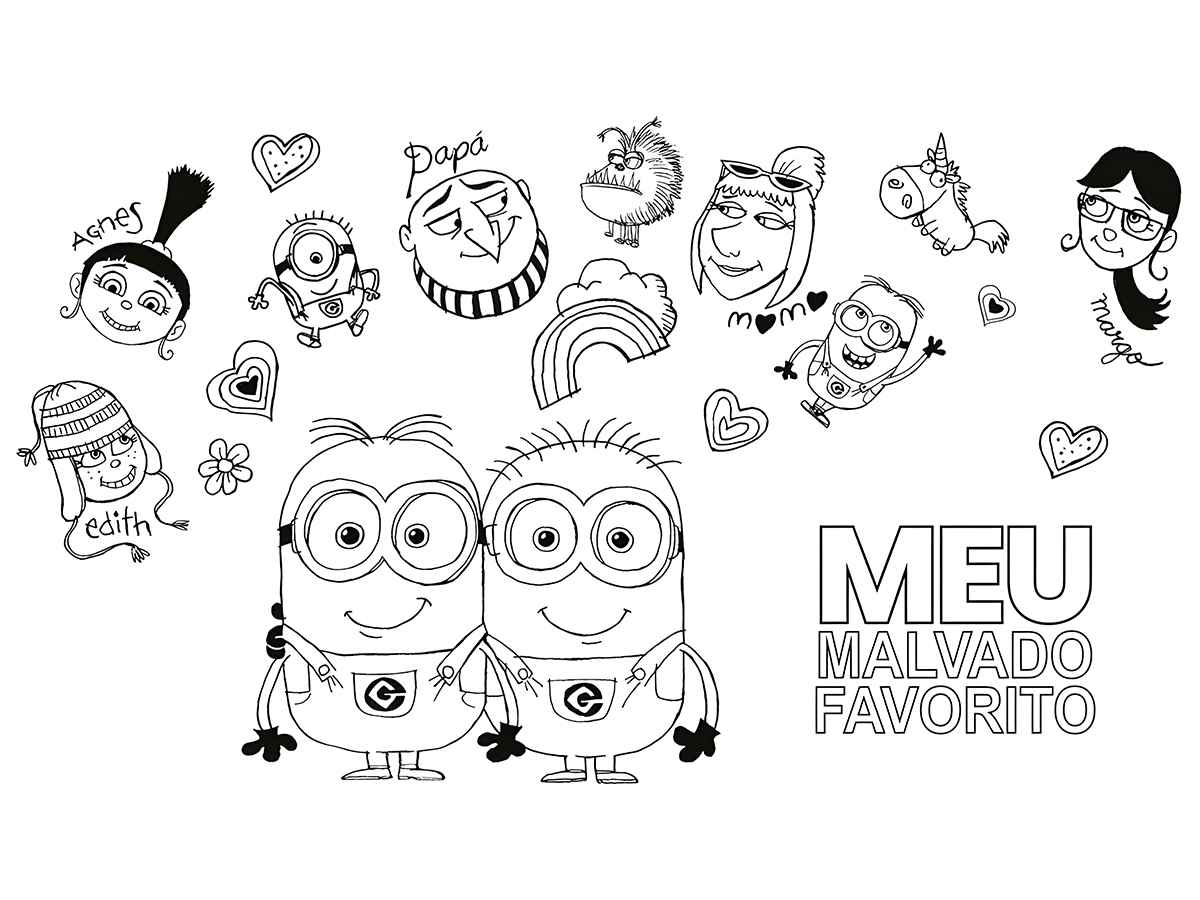 Printable Minions coloring page 81.