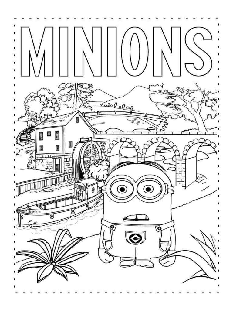 Printable Minions coloring page 84.