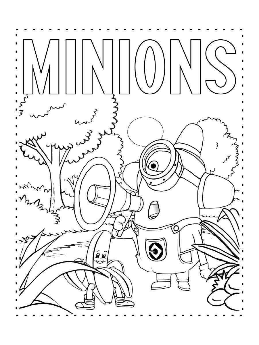 Printable Minions coloring page 85.