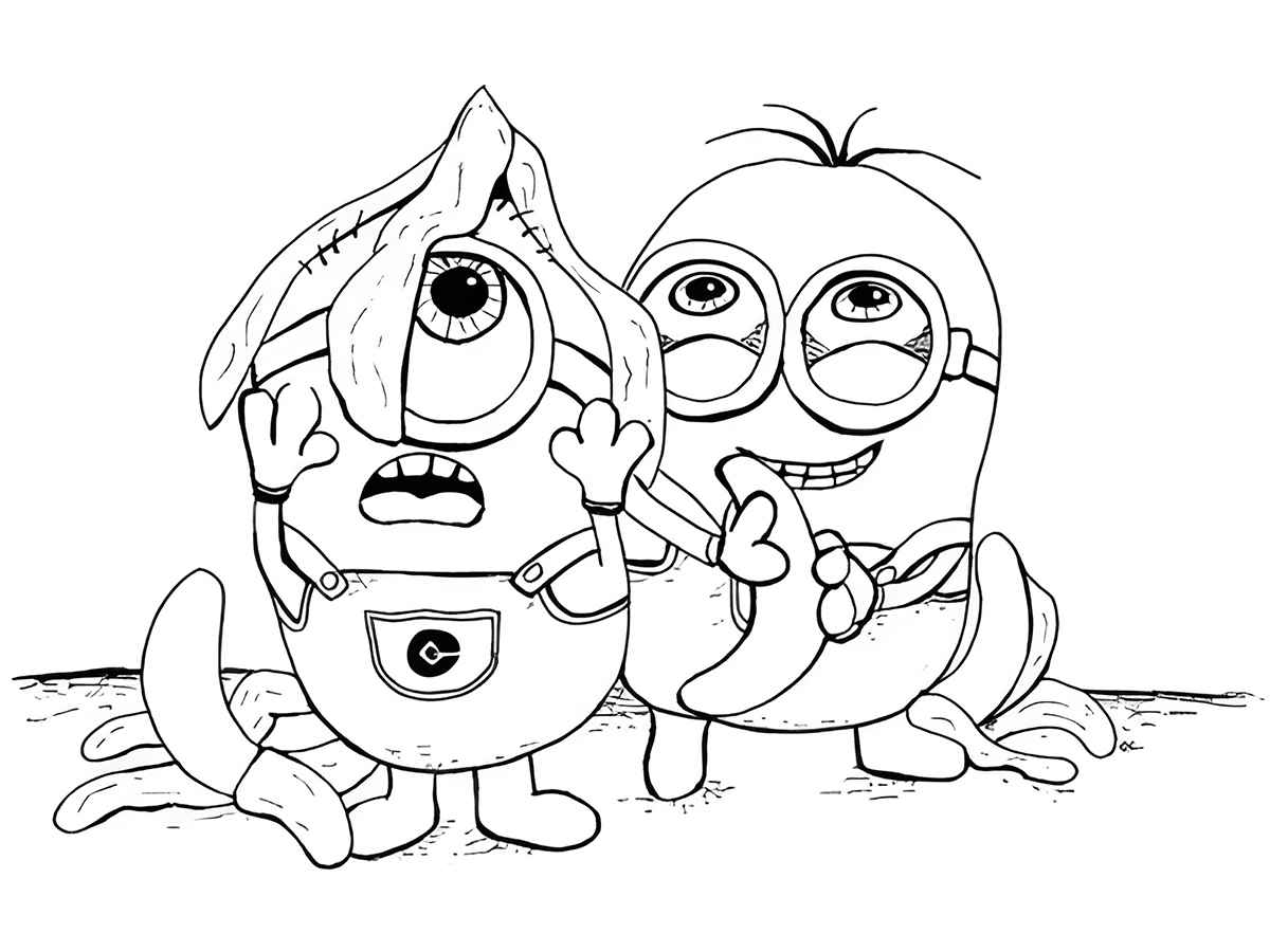 Printable Minions coloring page 86.