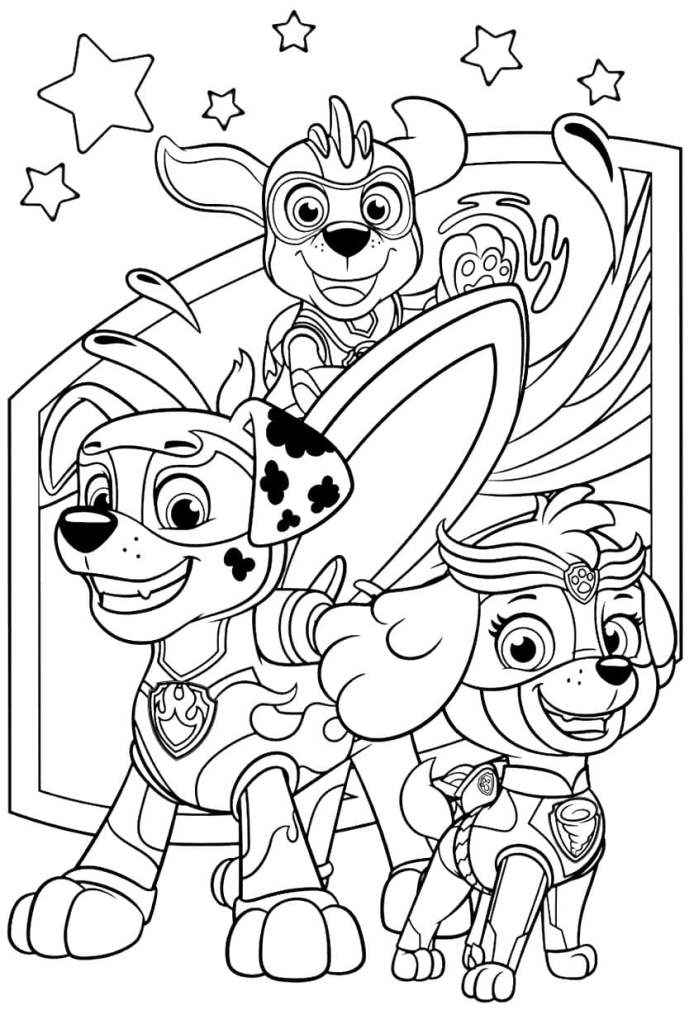 Printable Paw Patrol coloring page number 1