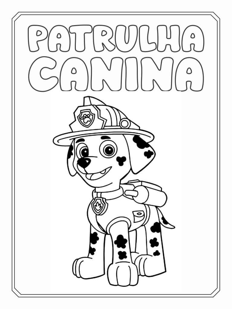 Printable Paw Patrol coloring page of Marshall