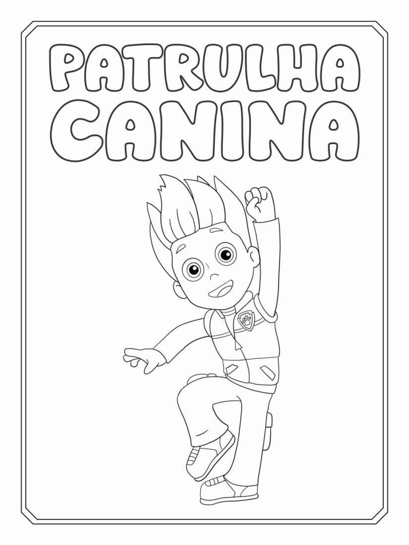 Printable Paw Patrol coloring page of Ryder