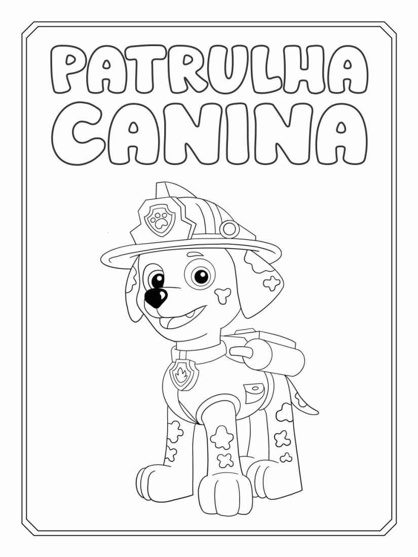 Printable Paw Patrol coloring page of Zuma